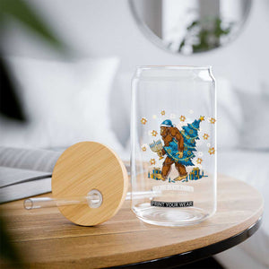 Funny Hanukkah Bigfoot Lover Jewish Holiday Gift Glass Can TS12 Print Your Wear