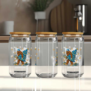 Funny Hanukkah Bigfoot Lover Jewish Holiday Gift Glass Can TS12 Print Your Wear
