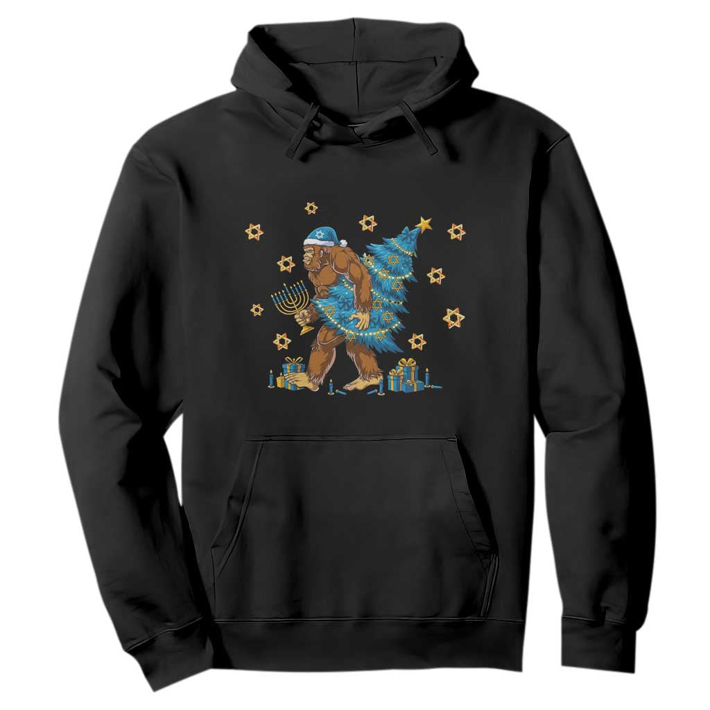 Funny Hanukkah Bigfoot Lover Jewish Holiday Gift Hoodie TS12 Black Print Your Wear