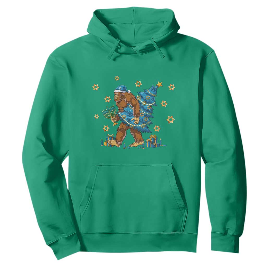 Funny Hanukkah Bigfoot Lover Jewish Holiday Gift Hoodie TS12 Irish Green Print Your Wear