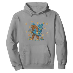 Funny Hanukkah Bigfoot Lover Jewish Holiday Gift Hoodie TS12 Sport Gray Print Your Wear