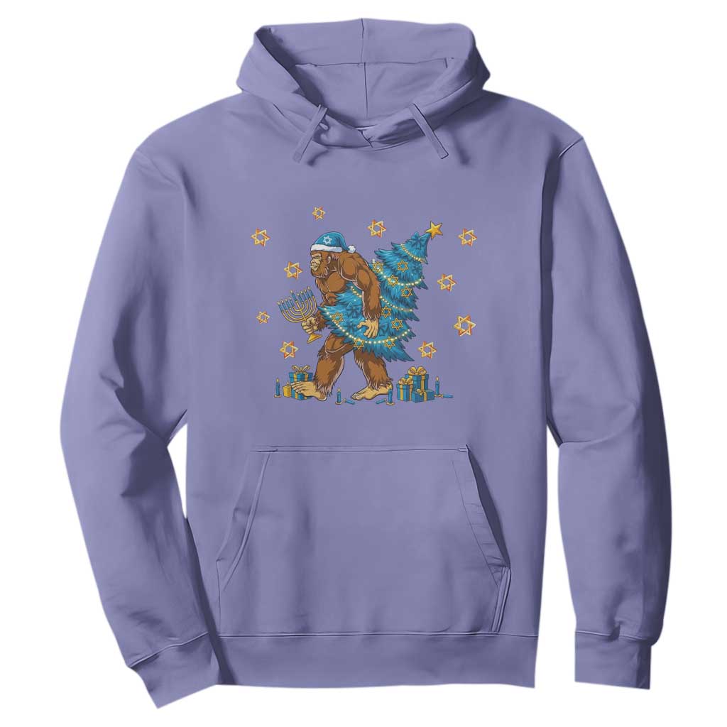 Funny Hanukkah Bigfoot Lover Jewish Holiday Gift Hoodie TS12 Violet Print Your Wear