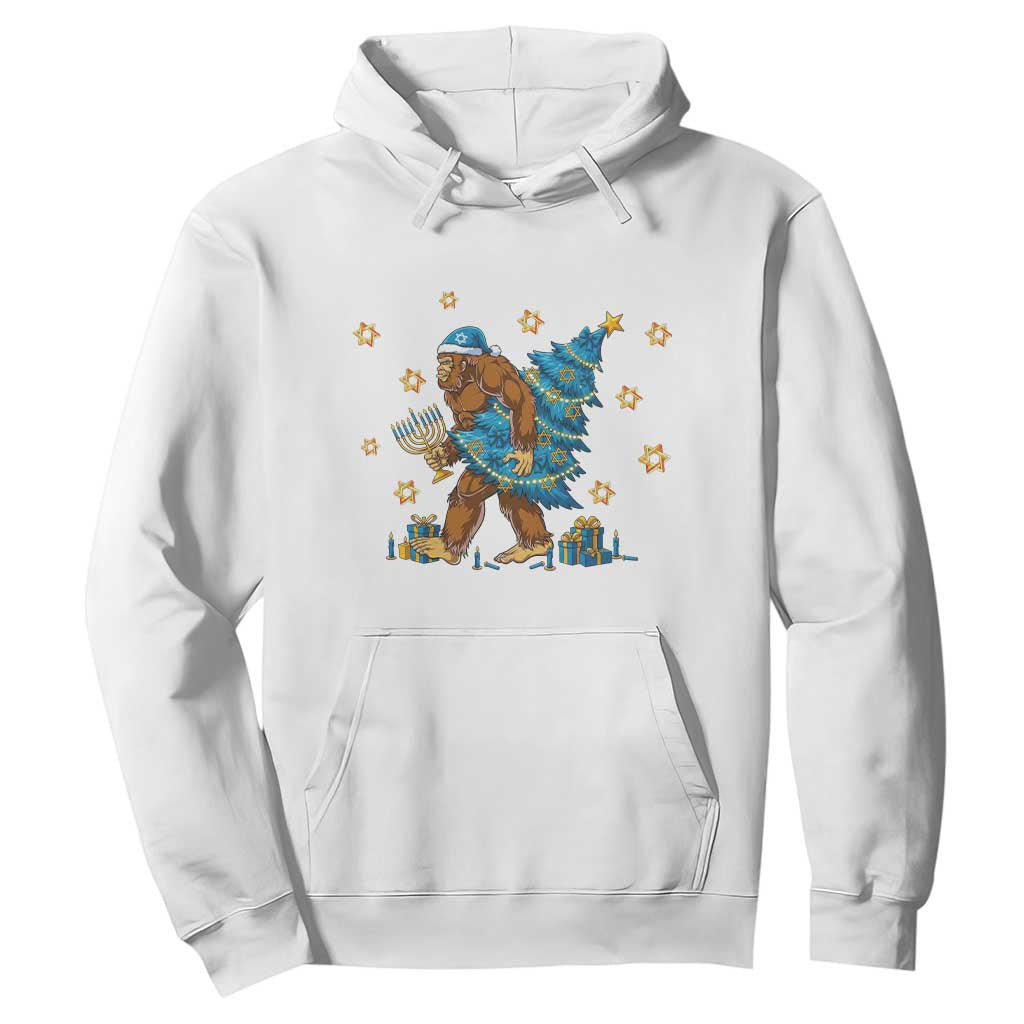 Funny Hanukkah Bigfoot Lover Jewish Holiday Gift Hoodie TS12 White Print Your Wear