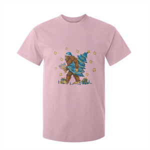 Funny Hanukkah Bigfoot Lover Jewish Holiday Gift T Shirt For Kid TS12 Light Pink Print Your Wear