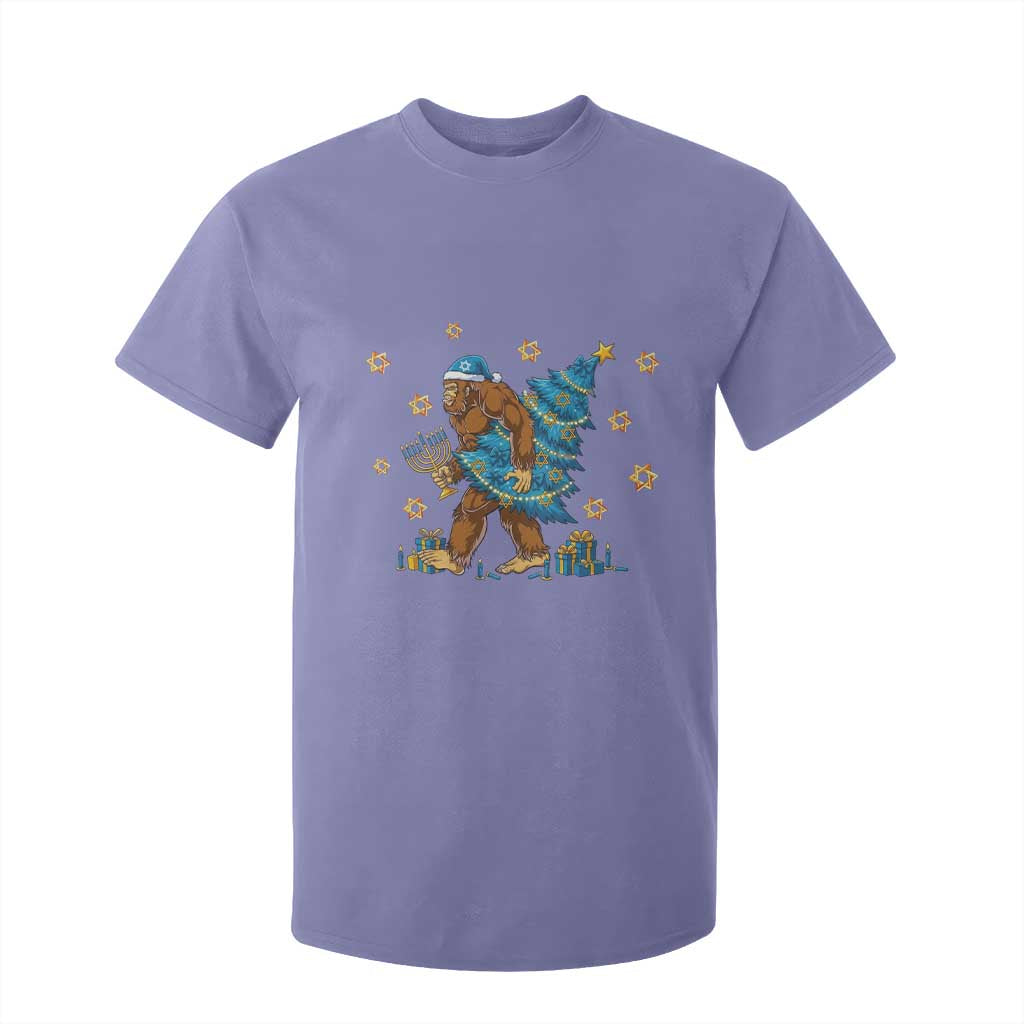Funny Hanukkah Bigfoot Lover Jewish Holiday Gift T Shirt For Kid TS12 Violet Print Your Wear