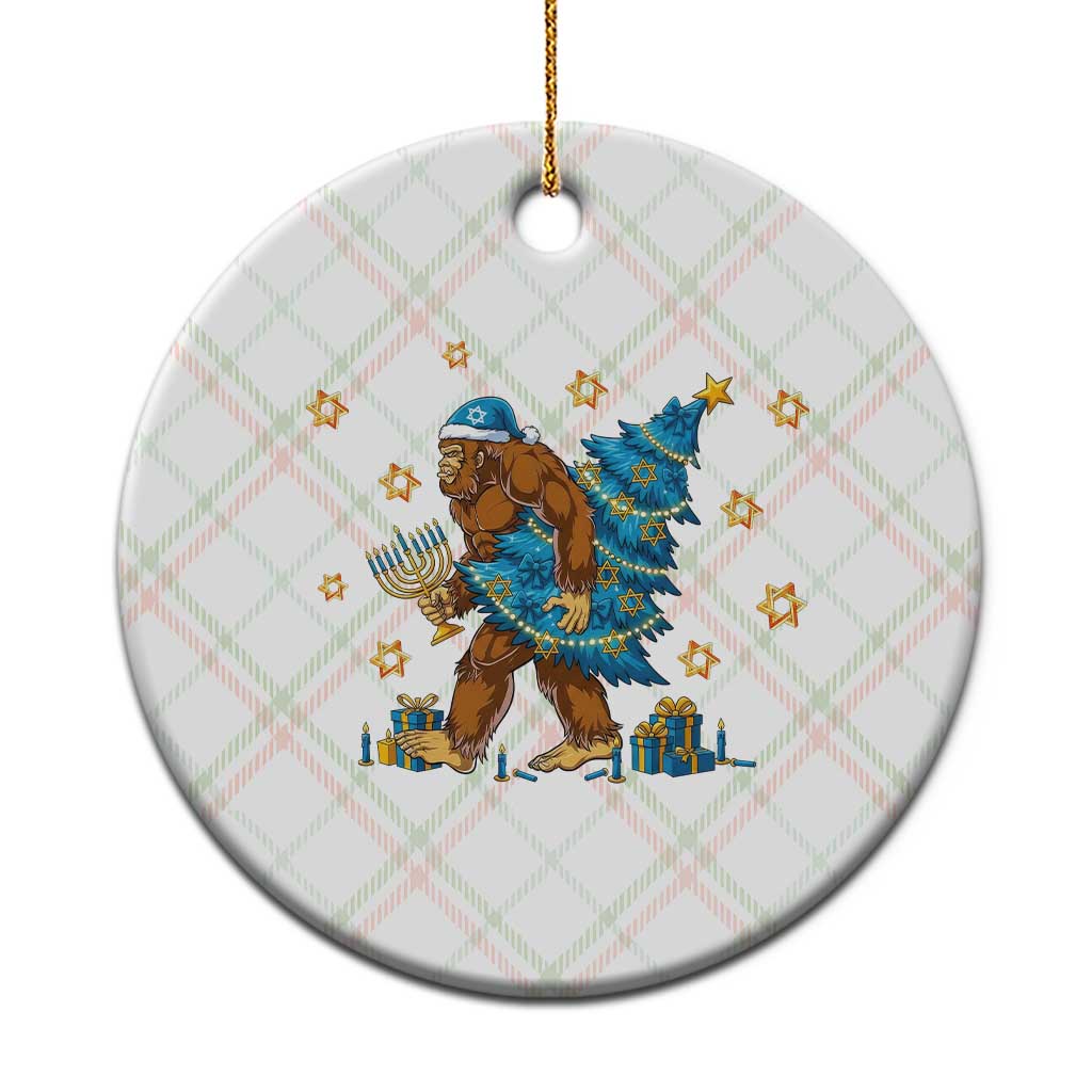 Funny Hanukkah Bigfoot Lover Jewish Holiday Gift Ceramic Ornament TS12 1pc Christmas Plaid Print Your Wear