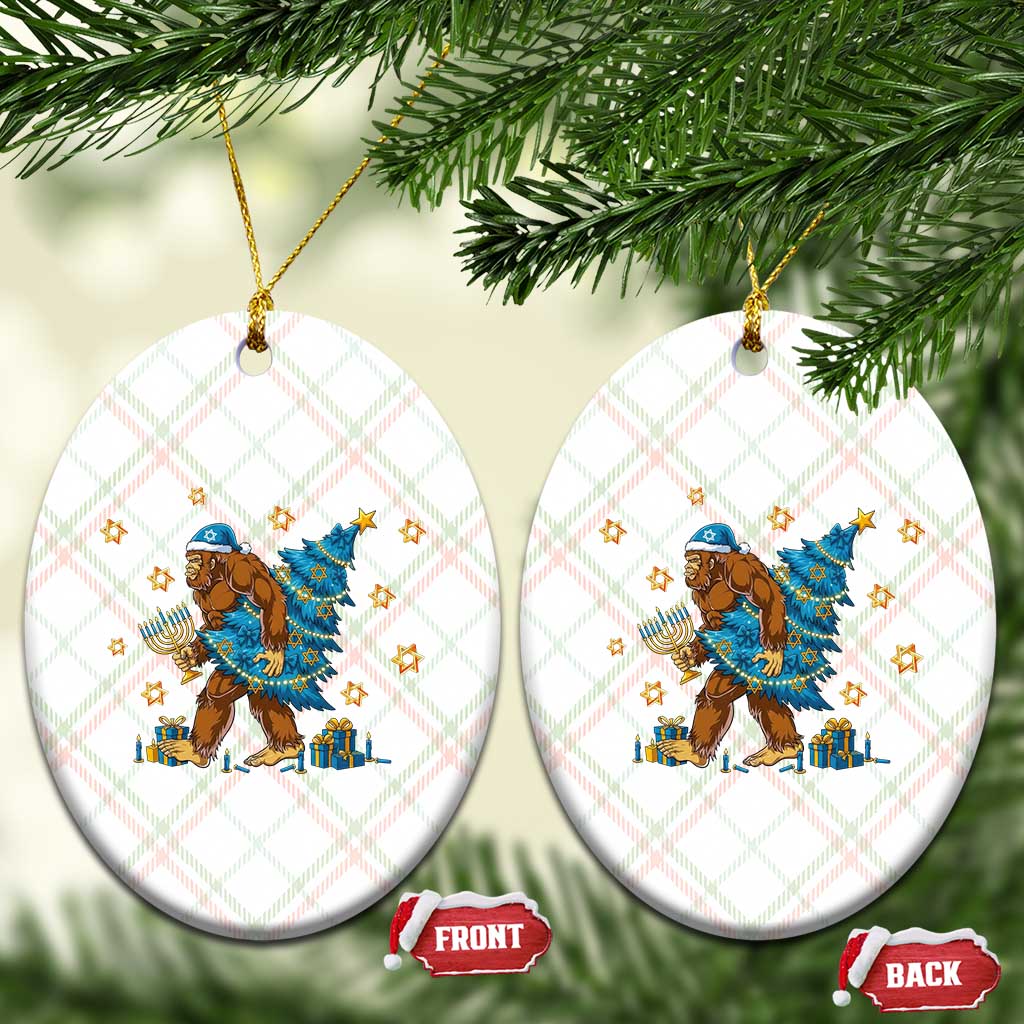 Funny Hanukkah Bigfoot Lover Jewish Holiday Gift Ceramic Ornament TS12 Print Your Wear