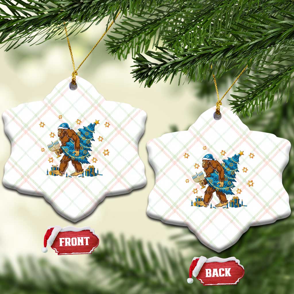 Funny Hanukkah Bigfoot Lover Jewish Holiday Gift Ceramic Ornament TS12 Print Your Wear