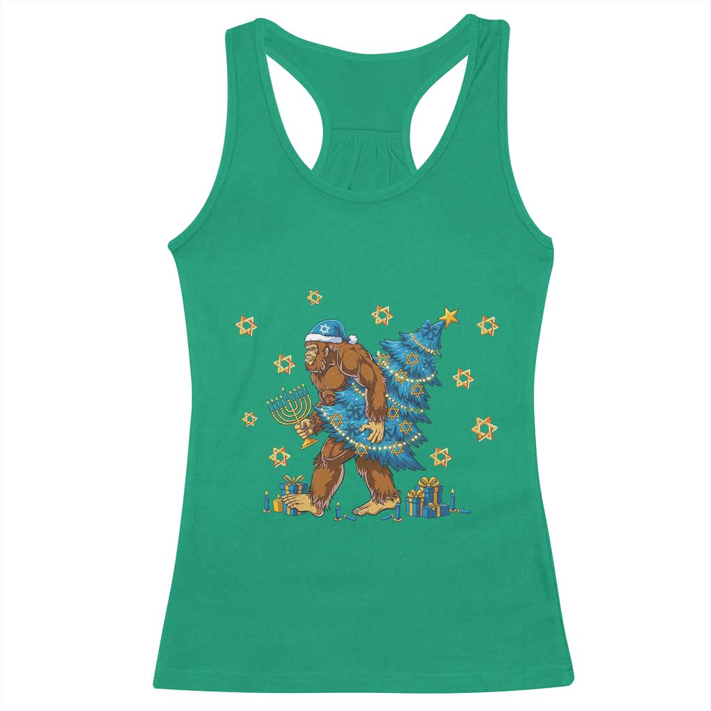 Funny Hanukkah Bigfoot Lover Jewish Holiday Gift Racerback Tank Top TS12 Irish Green Print Your Wear