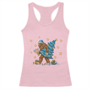 Funny Hanukkah Bigfoot Lover Jewish Holiday Gift Racerback Tank Top TS12 Light Pink Print Your Wear