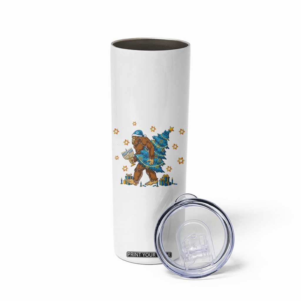 Funny Hanukkah Bigfoot Lover Jewish Holiday Gift Skinny Tumbler TS12 Print Your Wear