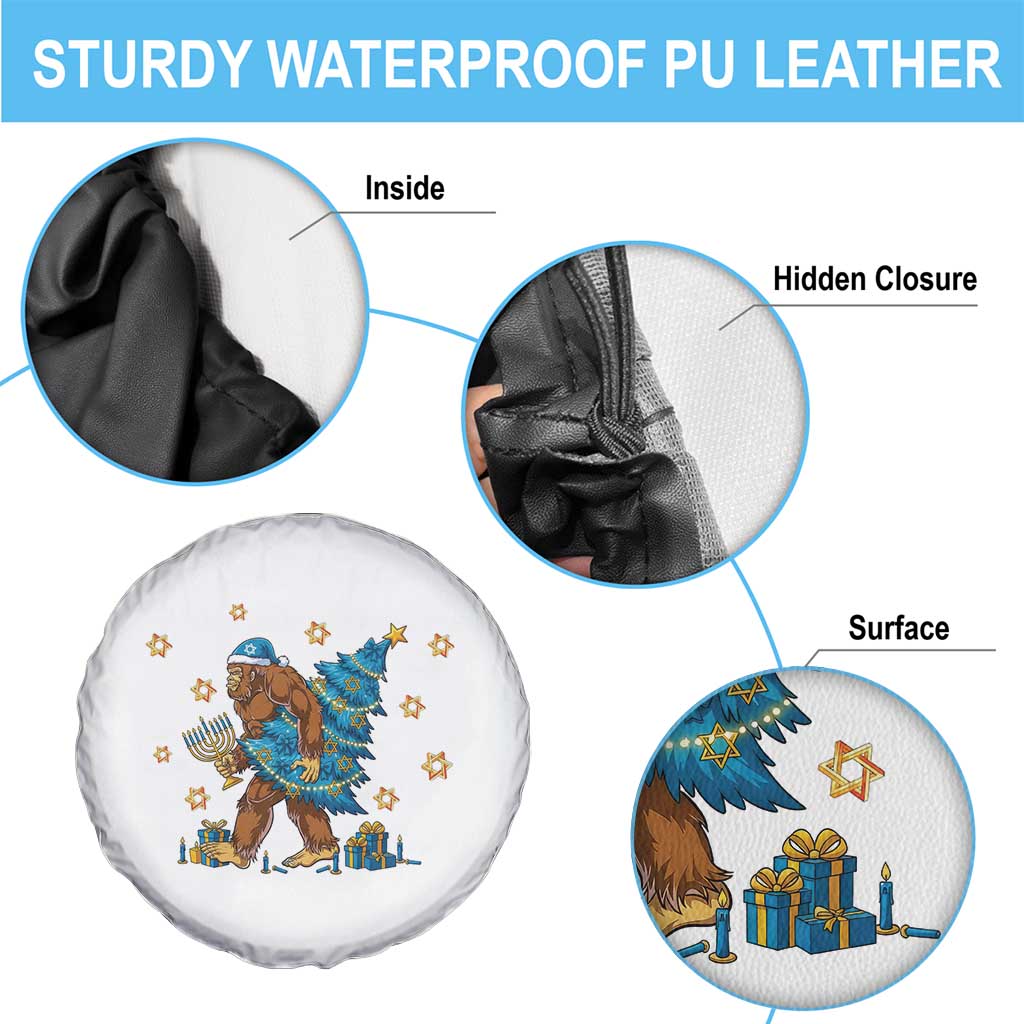 Funny Hanukkah Bigfoot Lover Jewish Holiday Gift Spare Tire Cover TS12 Print Your Wear