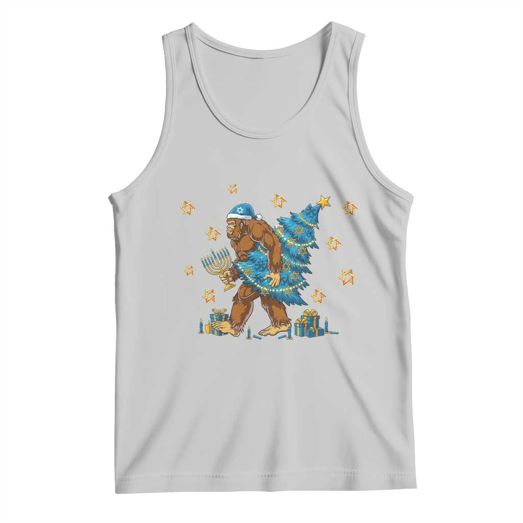Funny Hanukkah Bigfoot Lover Jewish Holiday Gift Tank Top TS12 Ash Print Your Wear