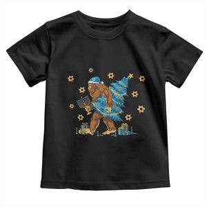 Funny Hanukkah Bigfoot Lover Jewish Holiday Gift Toddler T Shirt TS12 Black Print Your Wear
