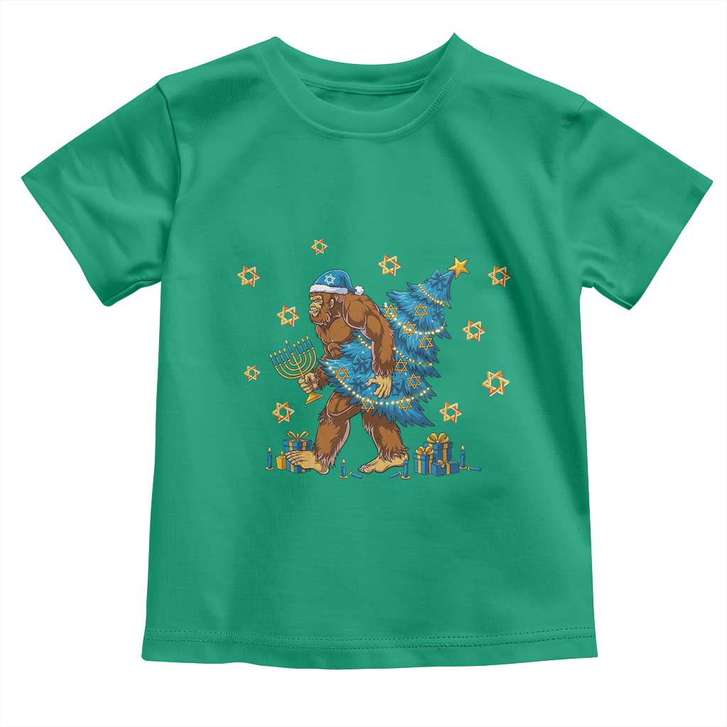 Funny Hanukkah Bigfoot Lover Jewish Holiday Gift Toddler T Shirt TS12 Irish Green Print Your Wear