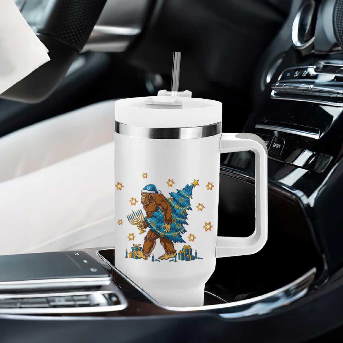 Funny Hanukkah Bigfoot Lover Jewish Holiday Gift Tumbler With Handle TS12 Print Your Wear