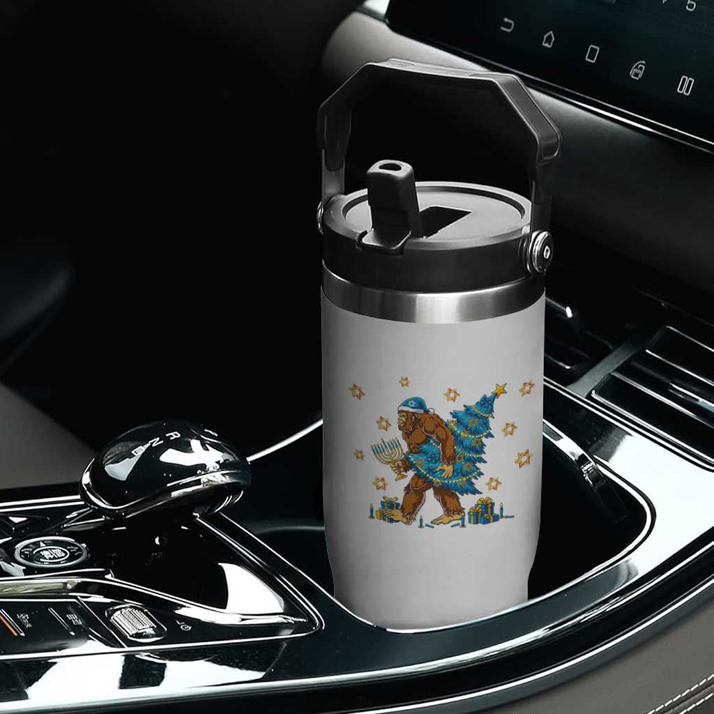 Funny Hanukkah Bigfoot Lover Jewish Holiday Gift Flip Straw Tumbler TS12 Print Your Wear