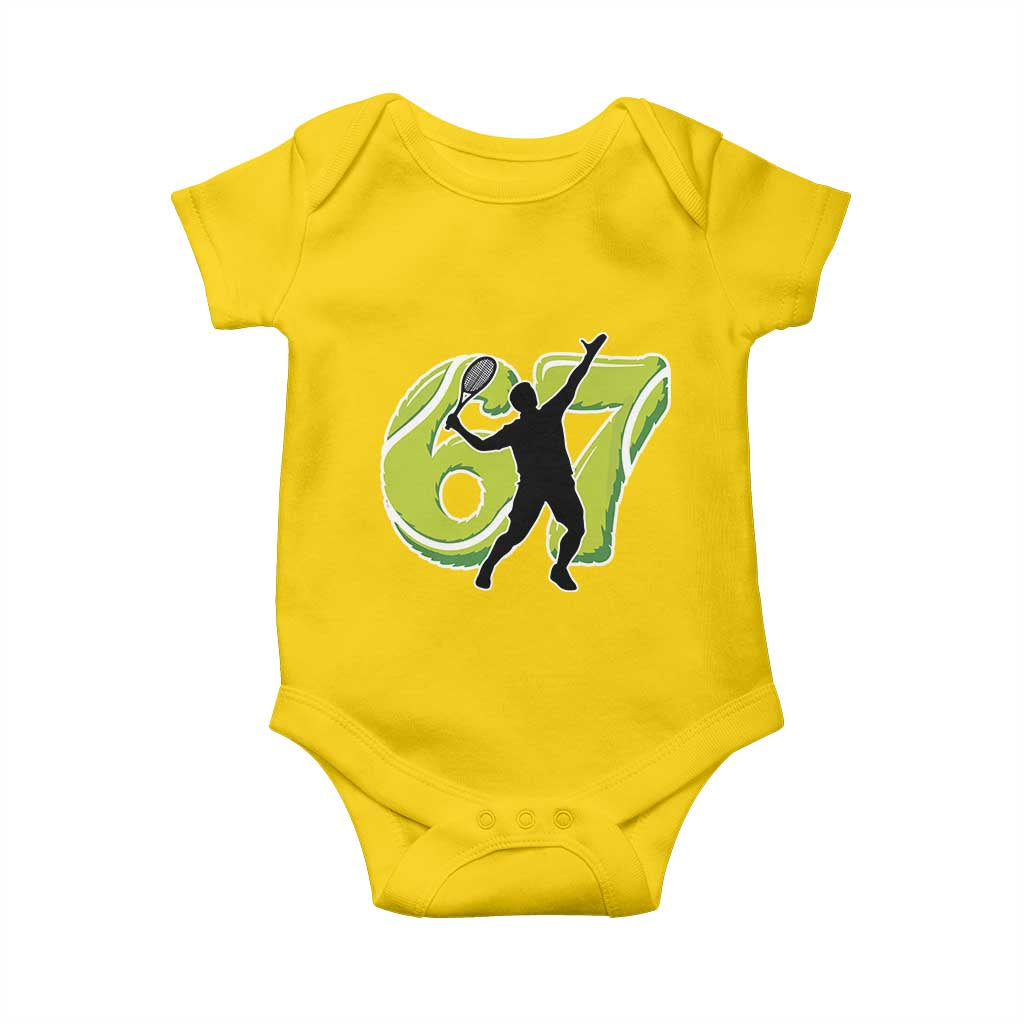 Funny Gen Z Alpha Gift Baby Onesie Six Seven Meme Tennis Lover TS12 Daisy Print Your Wear