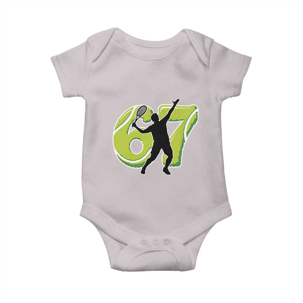 Funny Gen Z Alpha Gift Baby Onesie Six Seven Meme Tennis Lover TS12 Ice Gray Print Your Wear
