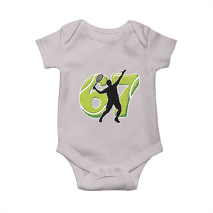 Funny Gen Z Alpha Gift Baby Onesie Six Seven Meme Tennis Lover TS12 Ice Gray Print Your Wear