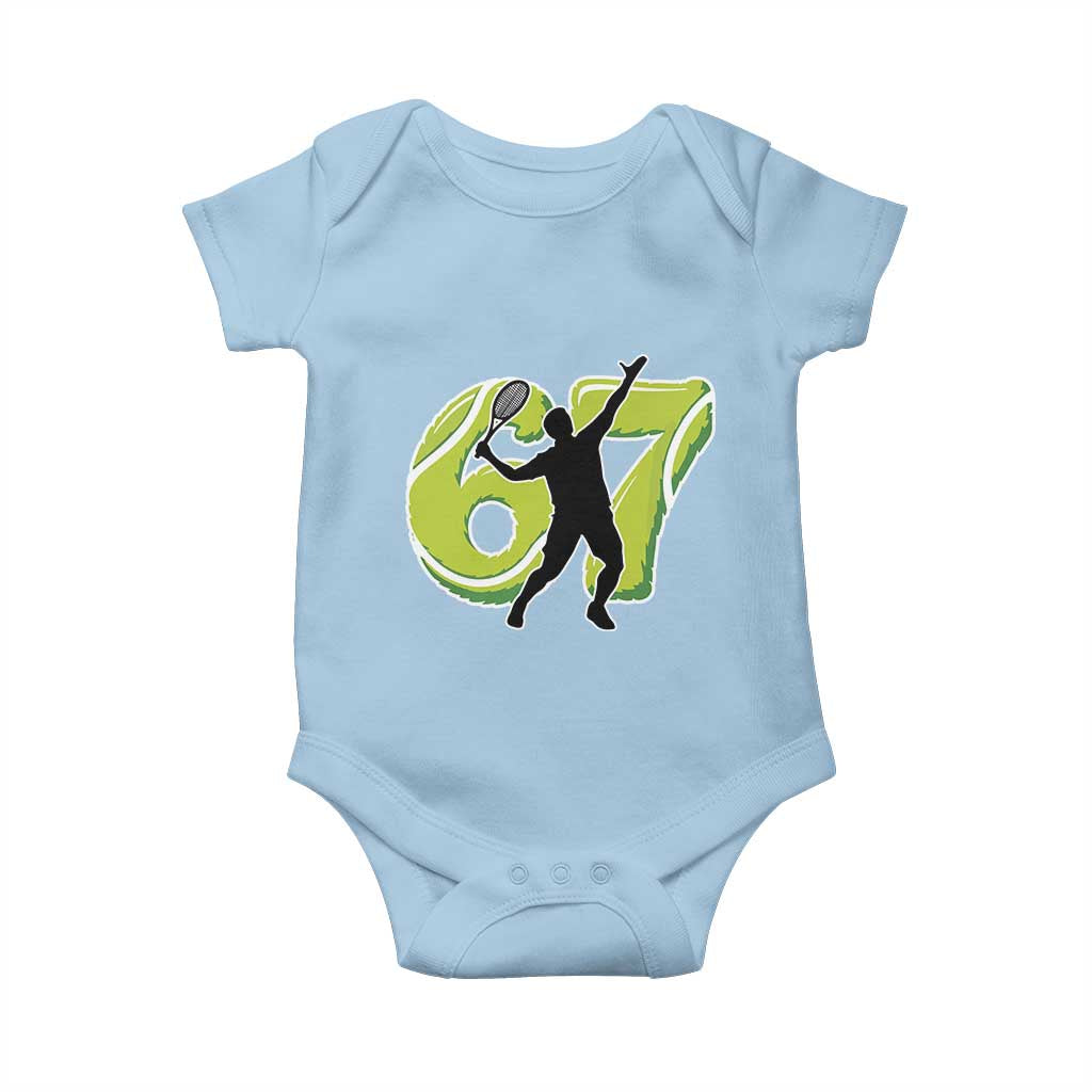 Funny Gen Z Alpha Gift Baby Onesie Six Seven Meme Tennis Lover TS12 Light Blue Print Your Wear