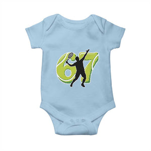 Funny Gen Z Alpha Gift Baby Onesie Six Seven Meme Tennis Lover TS12 Light Blue Print Your Wear