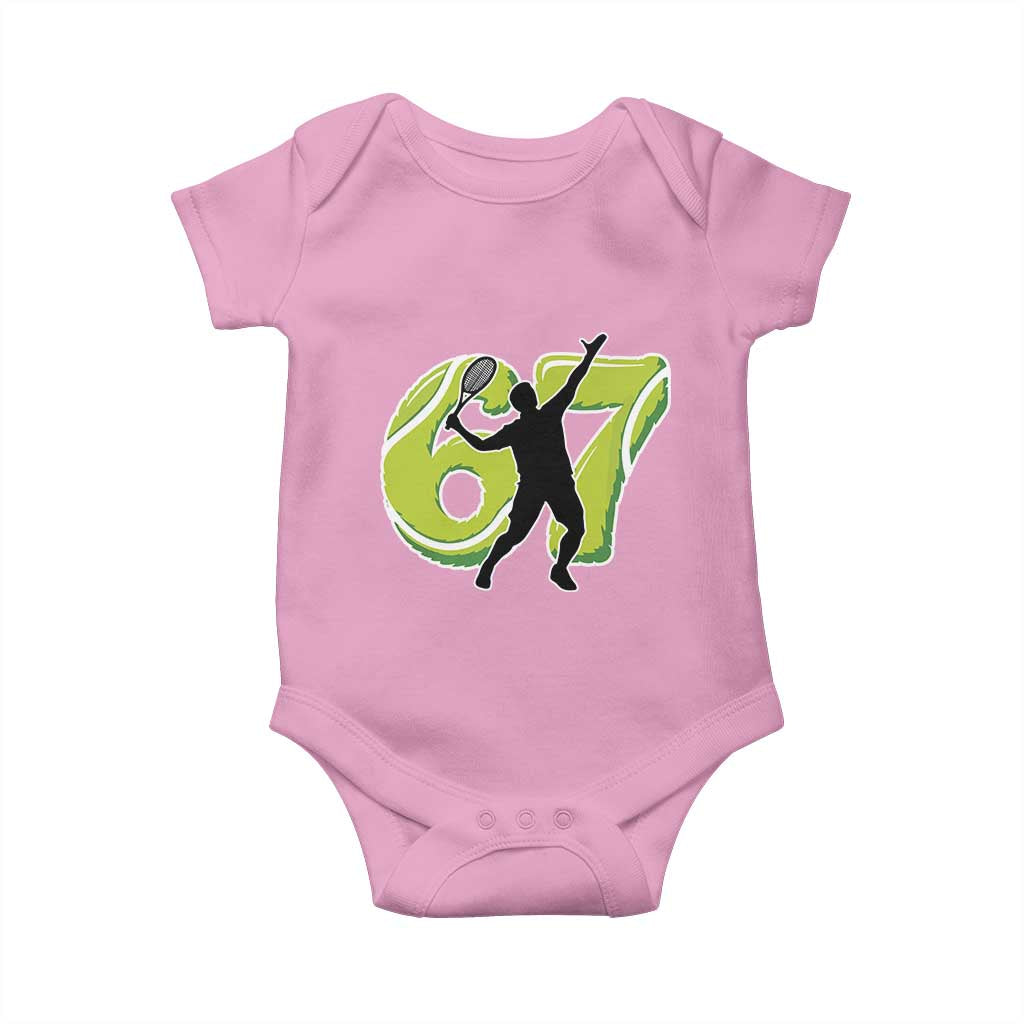 Funny Gen Z Alpha Gift Baby Onesie Six Seven Meme Tennis Lover TS12 Light Pink Print Your Wear