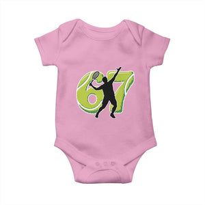 Funny Gen Z Alpha Gift Baby Onesie Six Seven Meme Tennis Lover TS12 Light Pink Print Your Wear