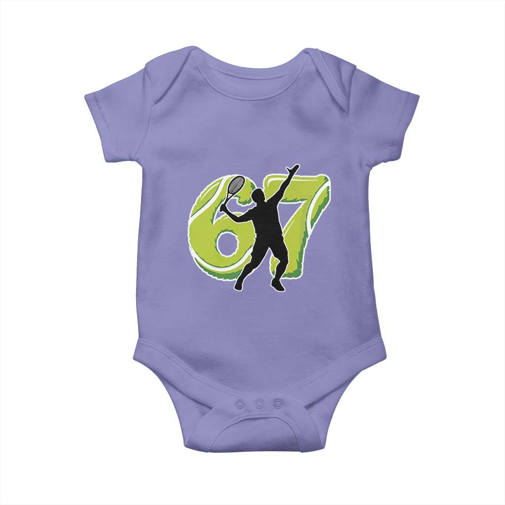 Funny Gen Z Alpha Gift Baby Onesie Six Seven Meme Tennis Lover TS12 Violet Print Your Wear