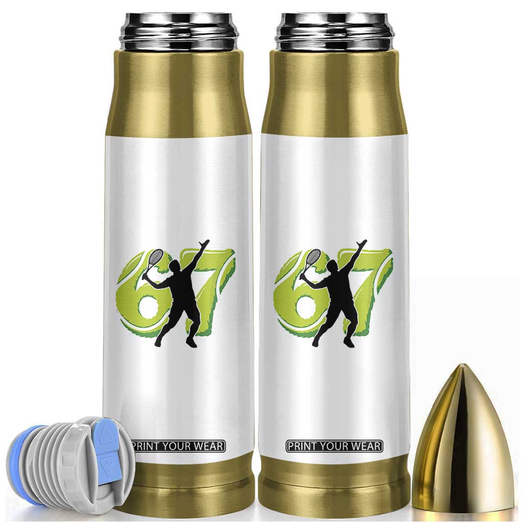Funny Gen Z Alpha Gift Bullet Tumbler Six Seven Meme Tennis Lover TS12 White Print Your Wear
