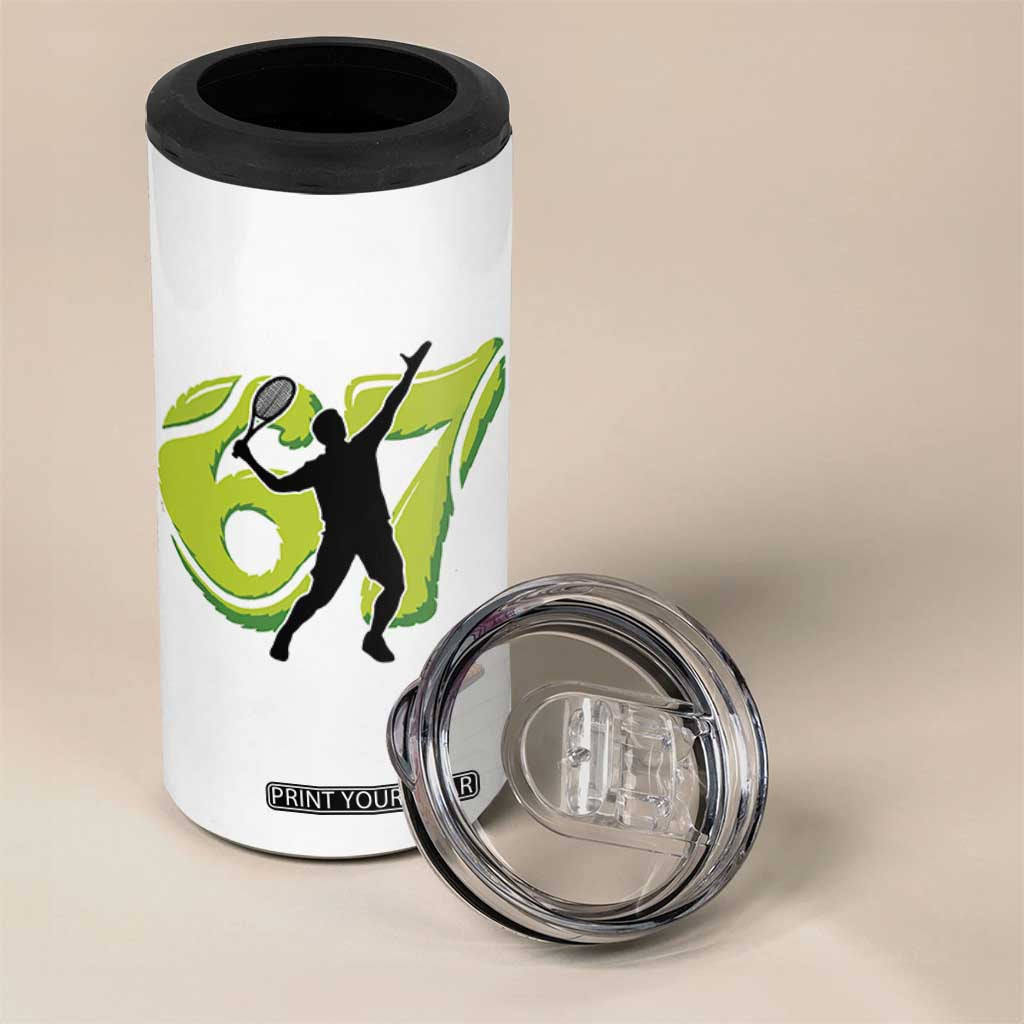 Funny Gen Z Alpha Gift 4 in 1 Can Cooler Tumbler Six Seven Meme Tennis Lover TS12 Print Your Wear