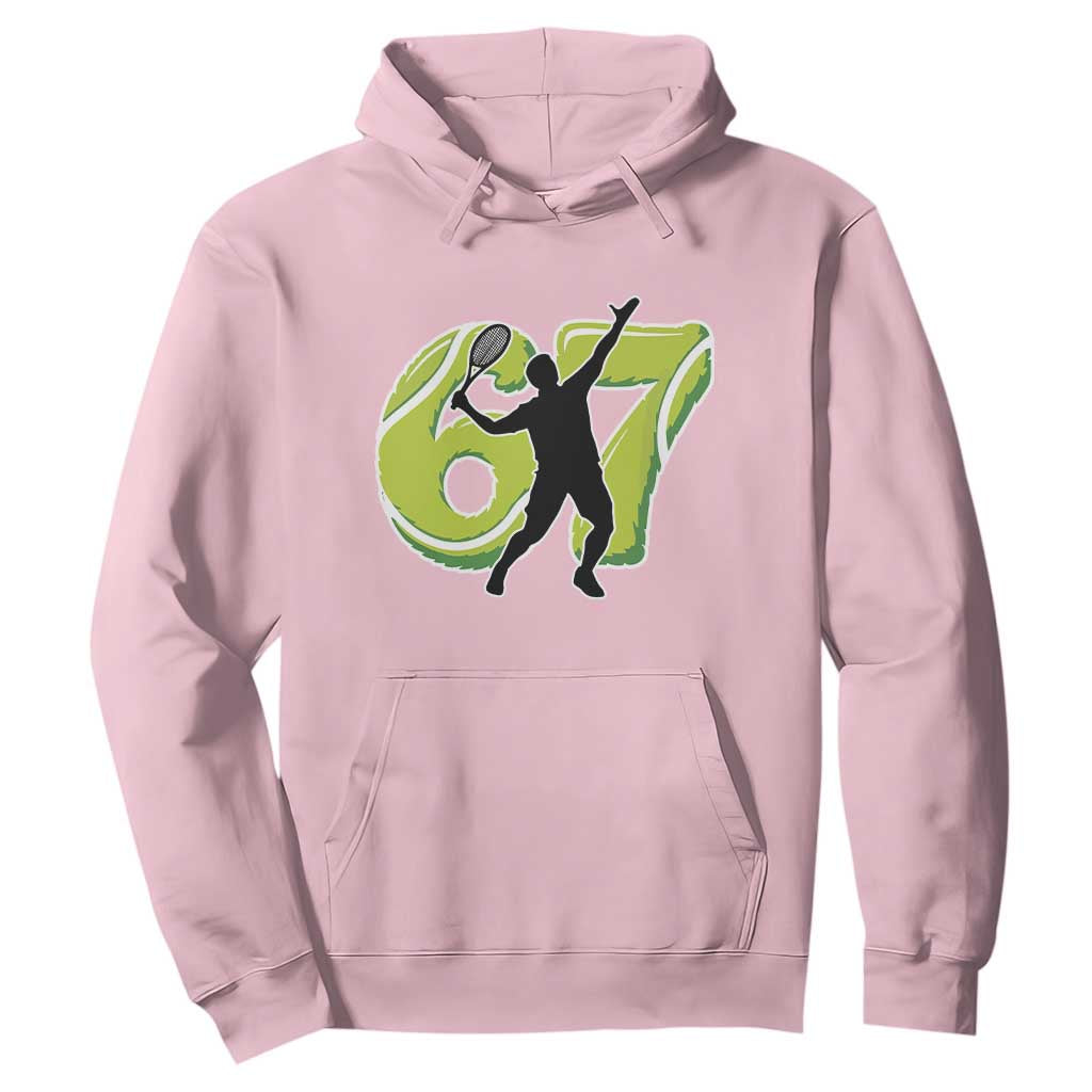 Funny Gen Z Alpha Gift Hoodie Six Seven Meme Tennis Lover TS12 Light Pink Print Your Wear