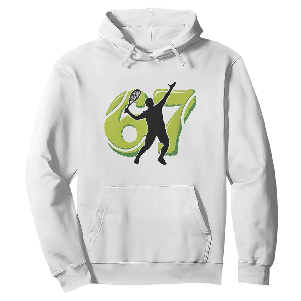 Funny Gen Z Alpha Gift Hoodie Six Seven Meme Tennis Lover TS12 White Print Your Wear