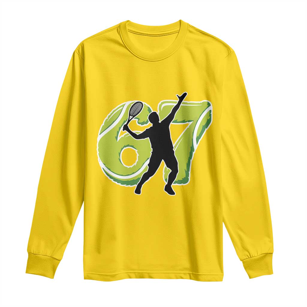 Funny Gen Z Alpha Gift Long Sleeve Shirt Six Seven Meme Tennis Lover TS12 Daisy Print Your Wear