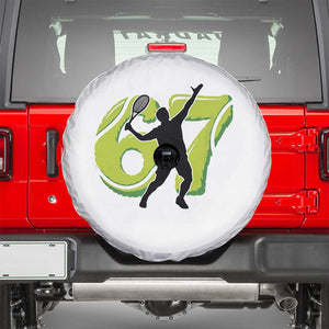 Funny Gen Z Alpha Gift Spare Tire Cover Six Seven Meme Tennis Lover TS12 White Print Your Wear