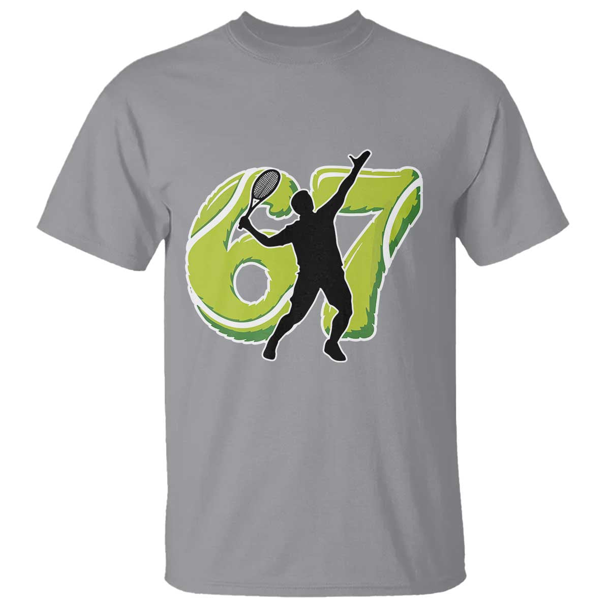 Funny Gen Z Alpha Gift T Shirt Six Seven Meme Tennis Lover TS12 Sport Gray Print Your Wear