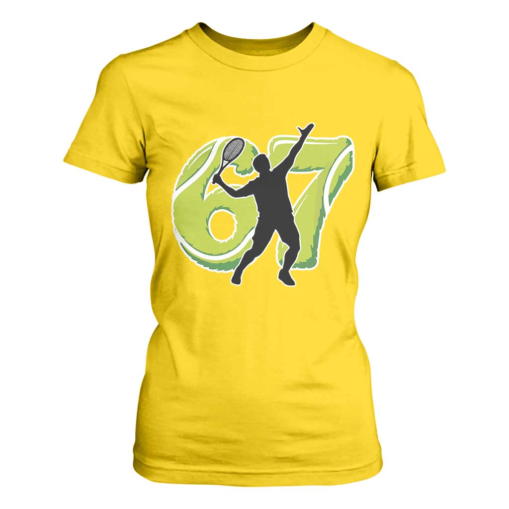 Funny Gen Z Alpha Gift T Shirt For Women Six Seven Meme Tennis Lover TS12 Daisy Print Your Wear