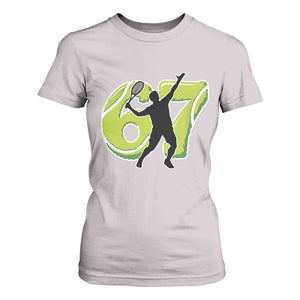 Funny Gen Z Alpha Gift T Shirt For Women Six Seven Meme Tennis Lover TS12 Ice Gray Print Your Wear