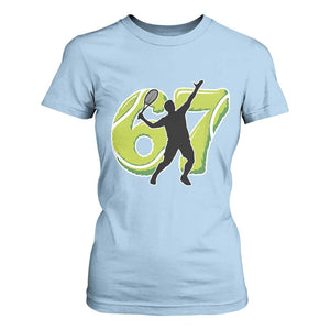 Funny Gen Z Alpha Gift T Shirt For Women Six Seven Meme Tennis Lover TS12 Light Blue Print Your Wear