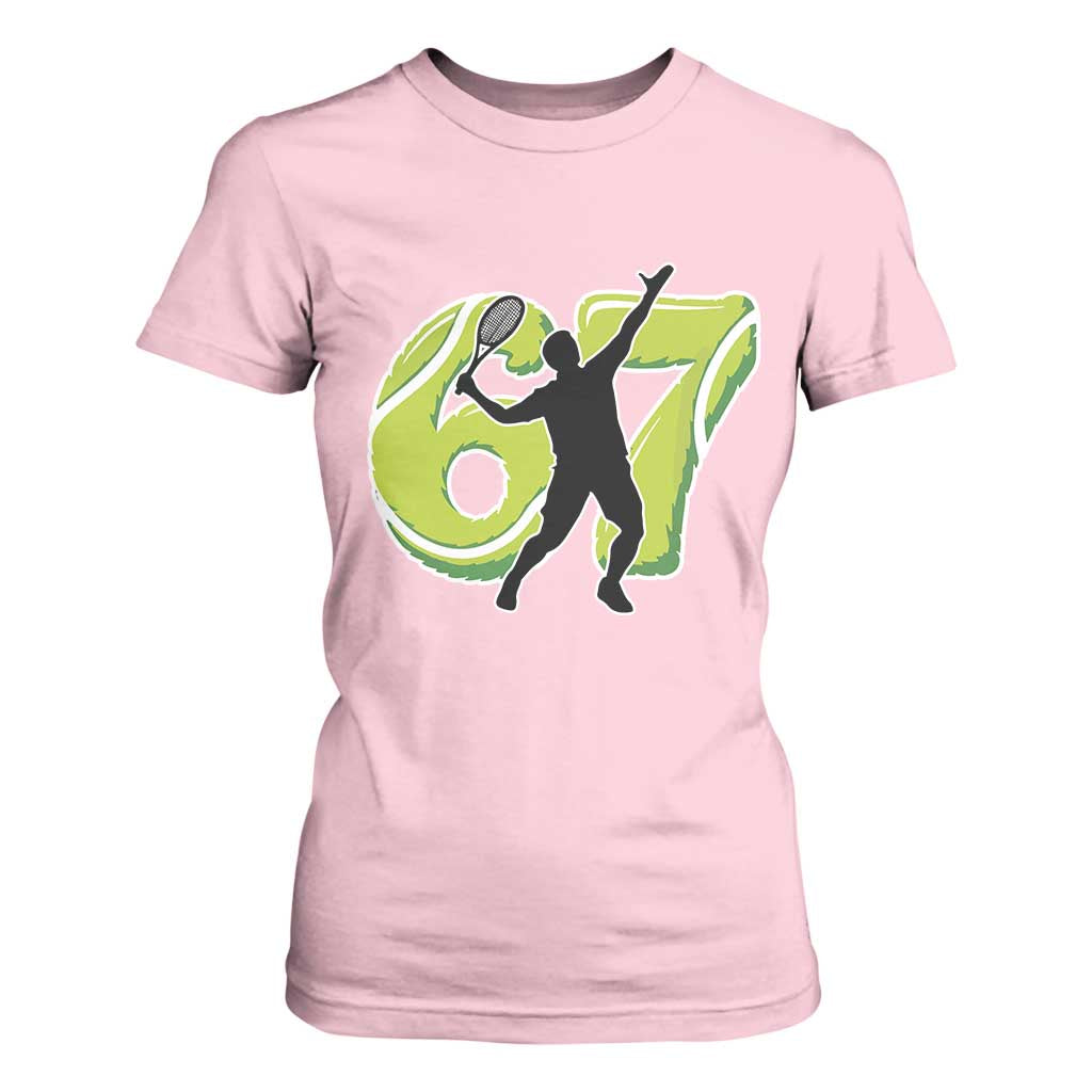 Funny Gen Z Alpha Gift T Shirt For Women Six Seven Meme Tennis Lover TS12 Light Pink Print Your Wear