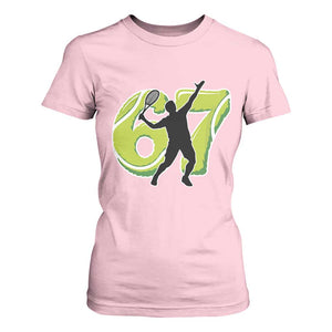 Funny Gen Z Alpha Gift T Shirt For Women Six Seven Meme Tennis Lover TS12 Light Pink Print Your Wear