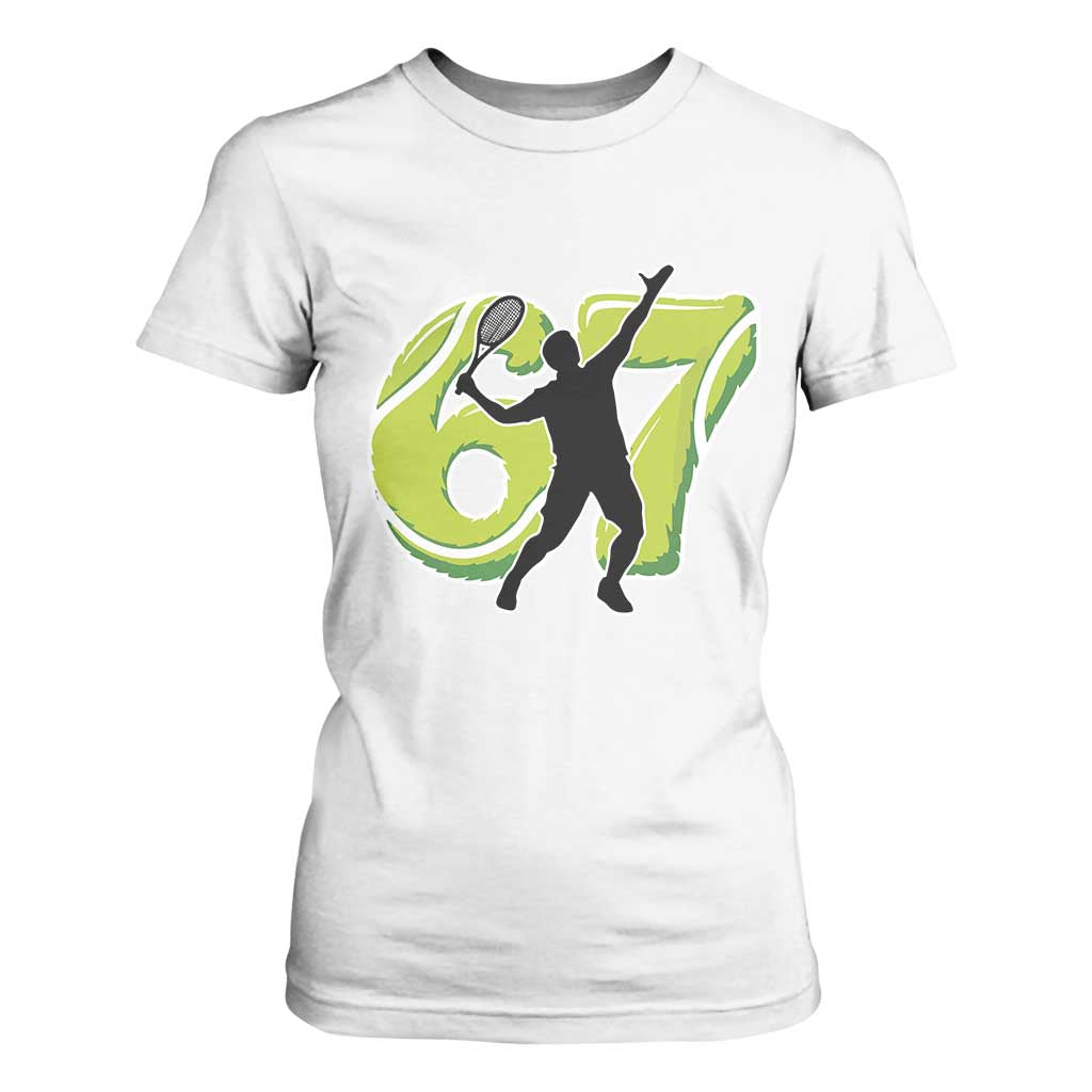 Funny Gen Z Alpha Gift T Shirt For Women Six Seven Meme Tennis Lover TS12 White Print Your Wear