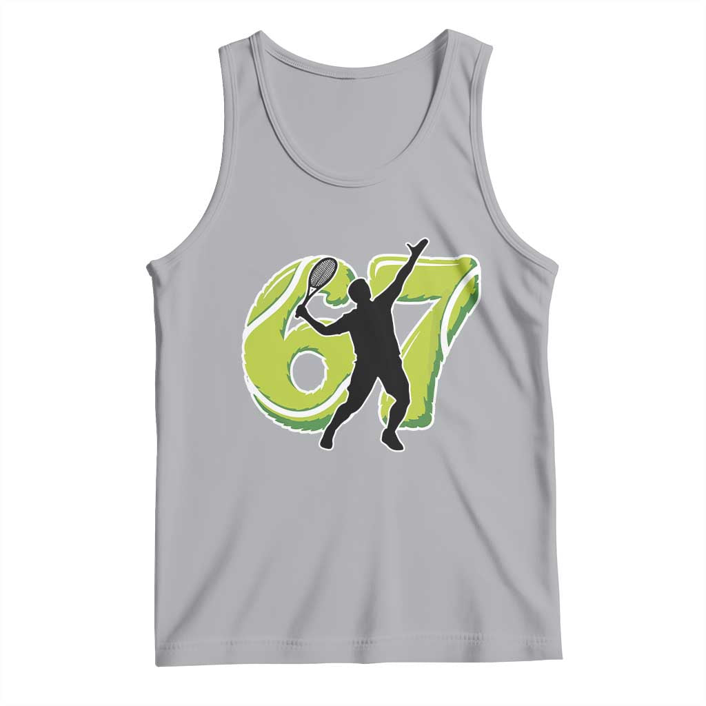 Funny Gen Z Alpha Gift Tank Top Six Seven Meme Tennis Lover TS12 Athletic Heather Print Your Wear