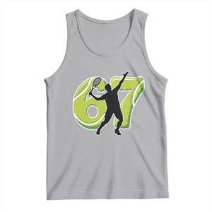 Funny Gen Z Alpha Gift Tank Top Six Seven Meme Tennis Lover TS12 Athletic Heather Print Your Wear