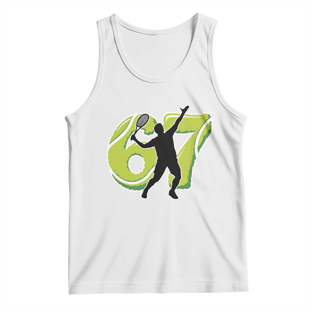 Funny Gen Z Alpha Gift Tank Top Six Seven Meme Tennis Lover TS12 White Print Your Wear