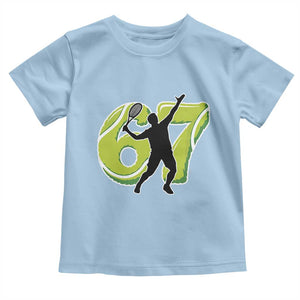Funny Gen Z Alpha Gift Toddler T Shirt Six Seven Meme Tennis Lover TS12 Light Blue Print Your Wear