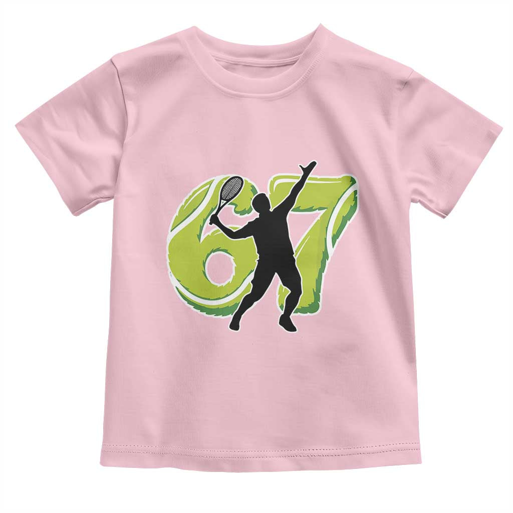 Funny Gen Z Alpha Gift Toddler T Shirt Six Seven Meme Tennis Lover TS12 Light Pink Print Your Wear