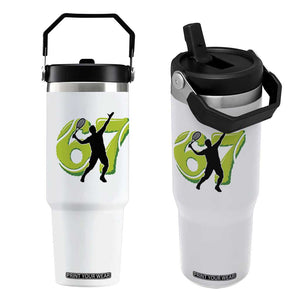 Funny Gen Z Alpha Gift Flip Straw Tumbler Six Seven Meme Tennis Lover TS12 One Size: 30 oz White Print Your Wear