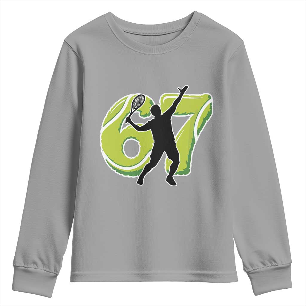 Funny Gen Z Alpha Gift Youth Sweatshirt Six Seven Meme Tennis Lover TS12 Sport Gray Print Your Wear