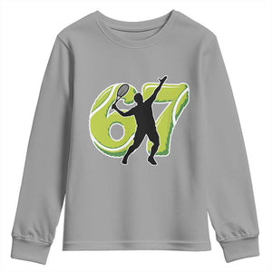 Funny Gen Z Alpha Gift Youth Sweatshirt Six Seven Meme Tennis Lover TS12 Sport Gray Print Your Wear
